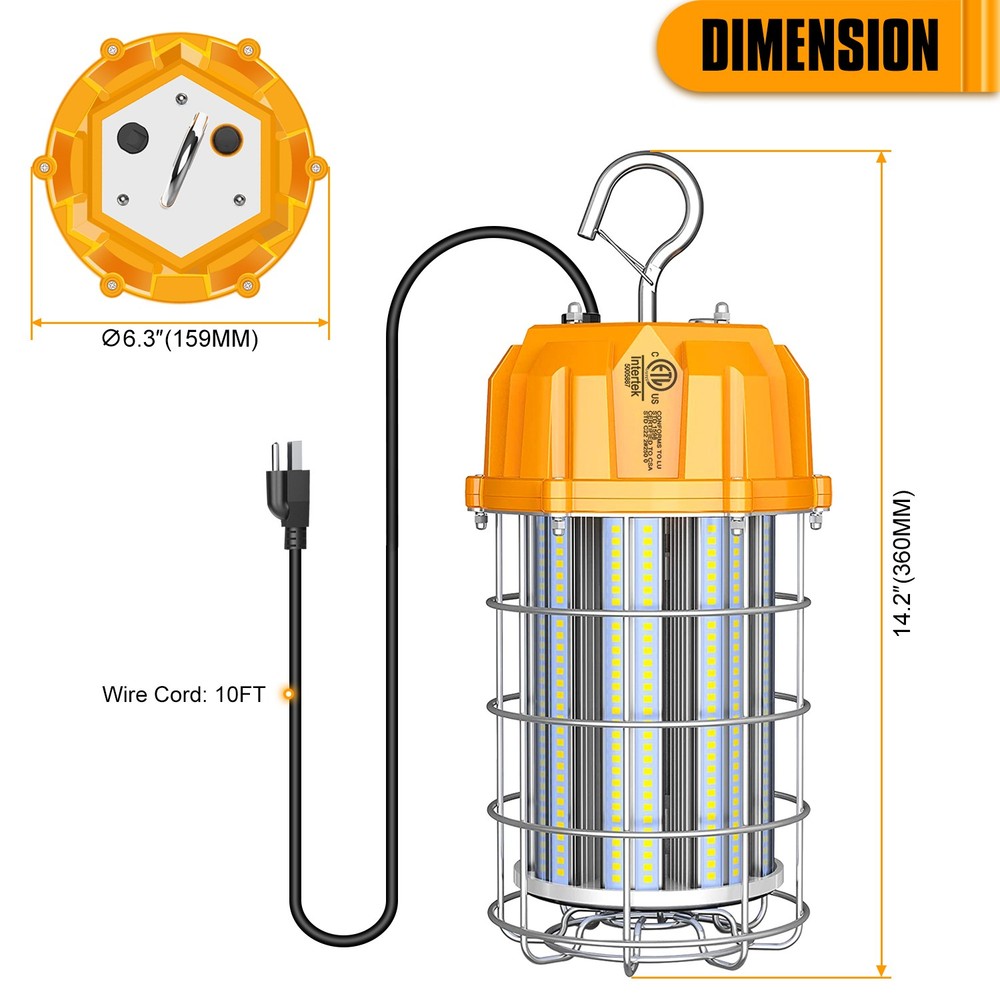 KUKUPPO 150W LED Temporary Work Light Construction Workshop Job Site Lighting