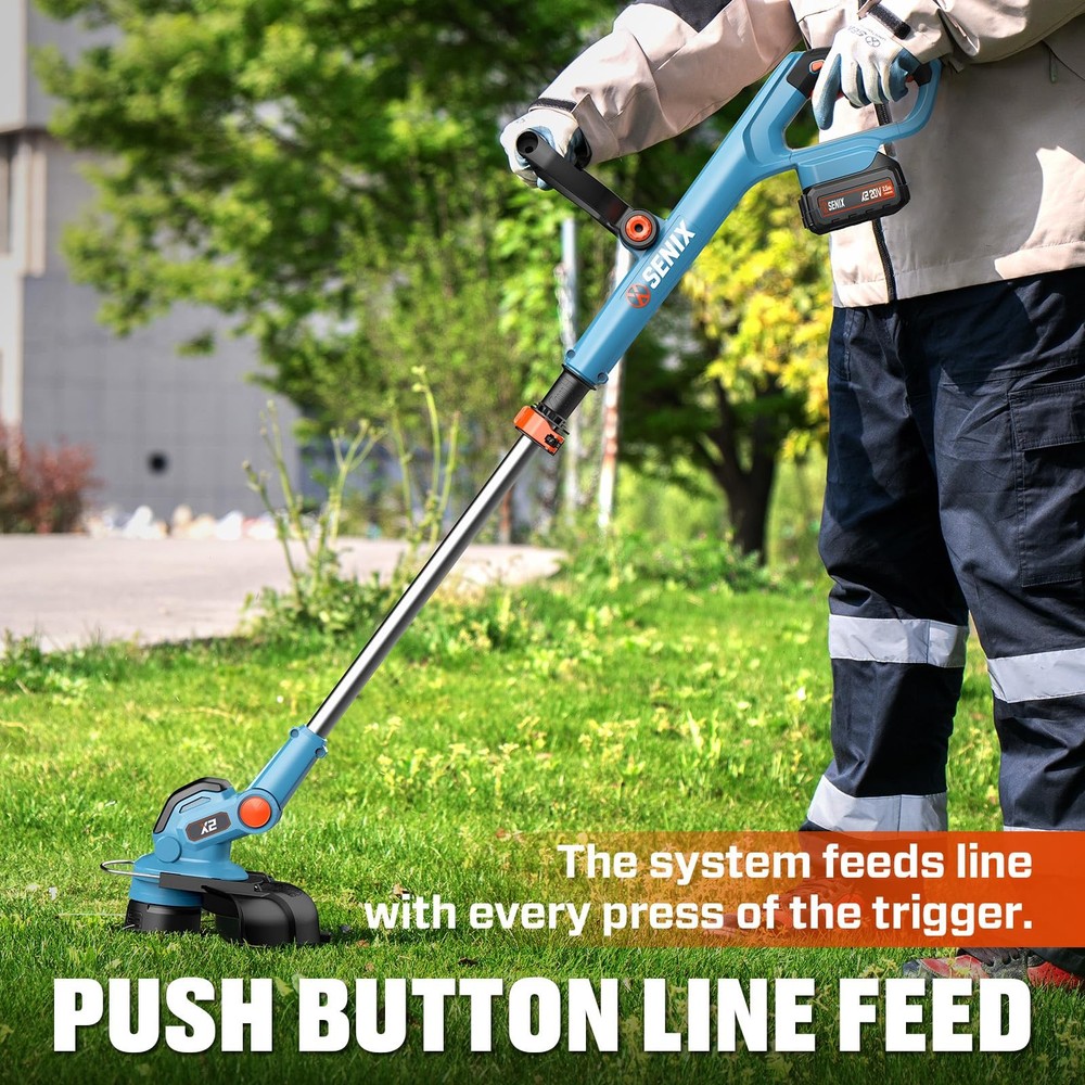 20V 12" String Trimmer and Edger, 10'' Plastic Blades Weed Wacker, Telescopic...