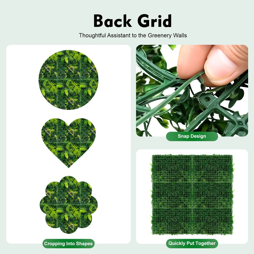 6PCS Greenery Walls, Artificial Greenery Wall, Artificial Grass Backdrop Wall