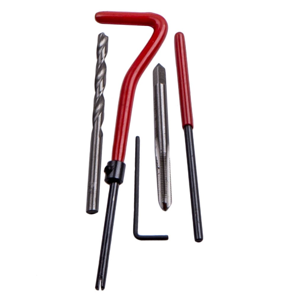 131pc Thread Repair Kit Stripped M5 M6 M8 M10 M12 Wire Thread Inserts Drill Bits