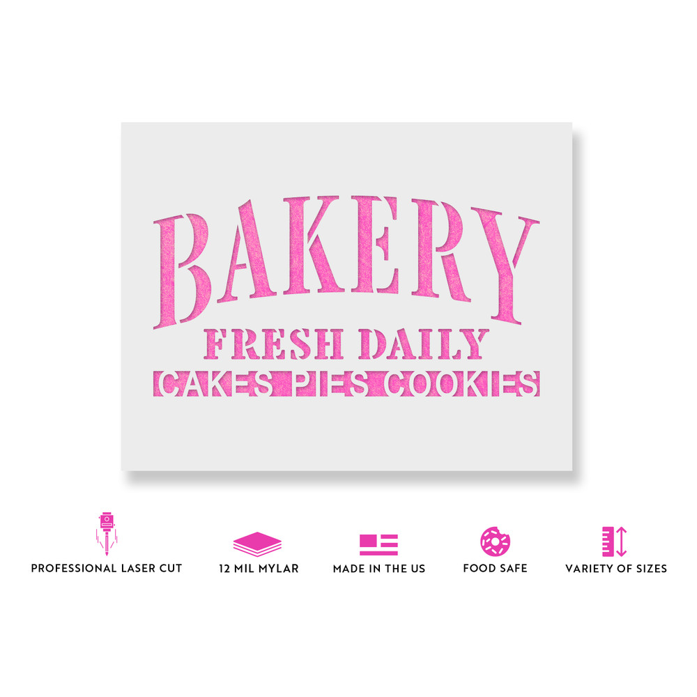 Bakery Stencil - Durable & Reusable Mylar Stencils