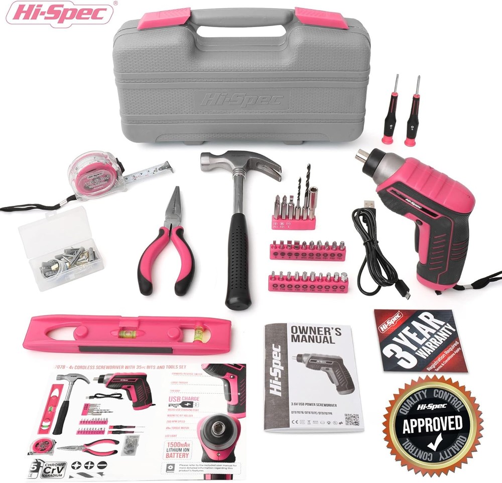 35-Piece Tool Kit with 3.6V USB Small Electric Screwdriver Set