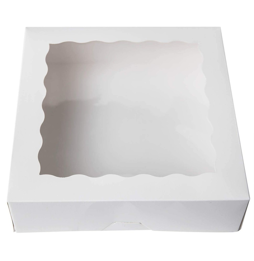 9 Inch White Bakery Pie Boxes with Window Disposable Cookie Boxes 25 Pack