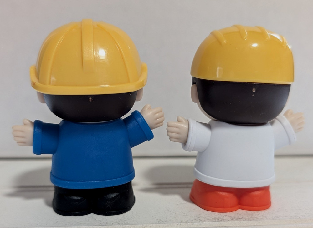 2 Playgo Mini Wheels 3” Figure Replacements Recycle Worker & Fire Depart.
