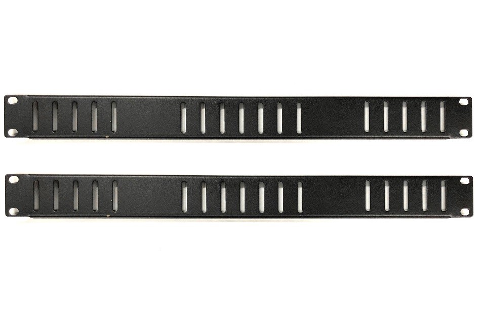 (2) Pack 1U Vented Single Space Heavy Duty Flanged Rack Case Panel 19"