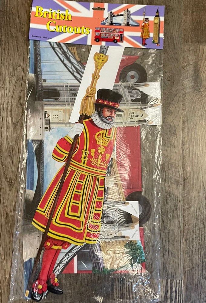 Beistle British Decor Cutouts 4 Die Cuts