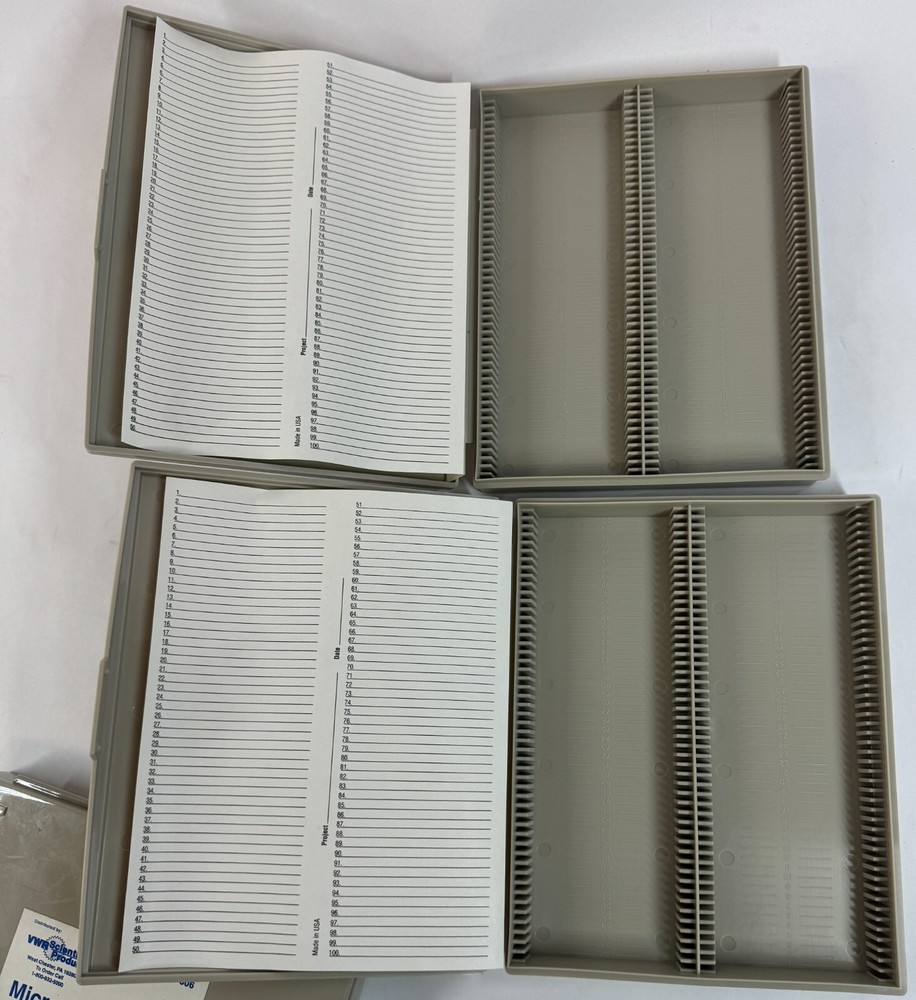 VWR Scientific Products 48443-806 Plastic 3 pc Microslide Microscope Slide Boxes