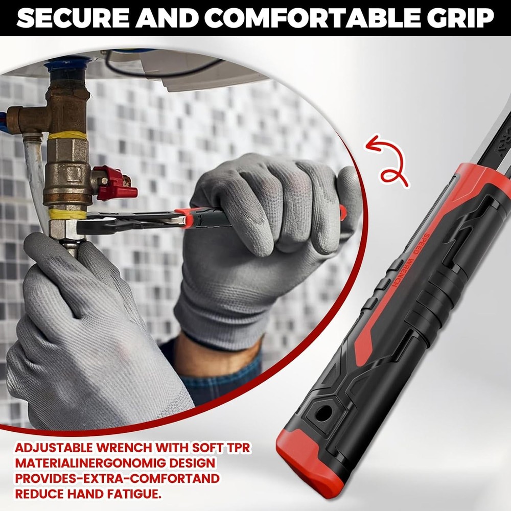 6” 8” 10” Multi-function Self-locking Pipe Wrench Set, Chromium Vanadium Steel