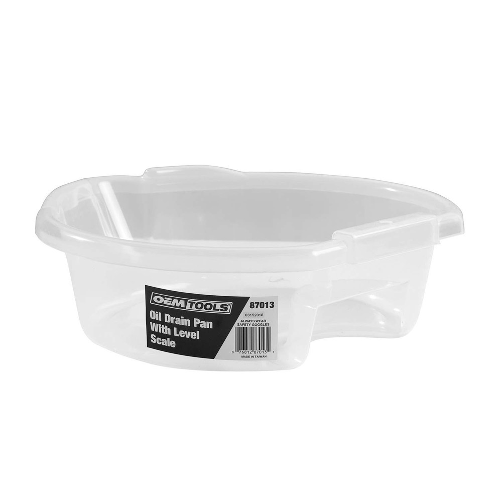 87013 Oil Drain Pan Clear with Level Scale