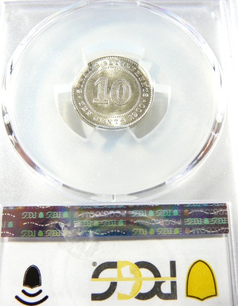 Straits Settlements 1900 Silver 10 Cents PCGS MS63
