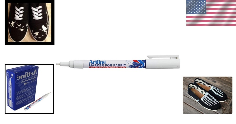 Artline White Fabric Marker - Washable, Durable, Chisel Point for Fabrics