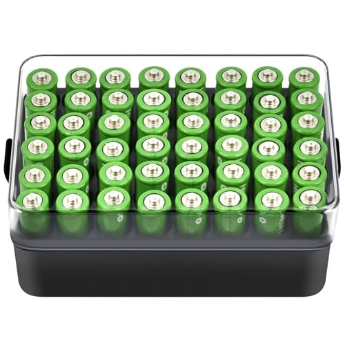 Battery Organizer Storage Case, Battery Vault Box Container for Large Black