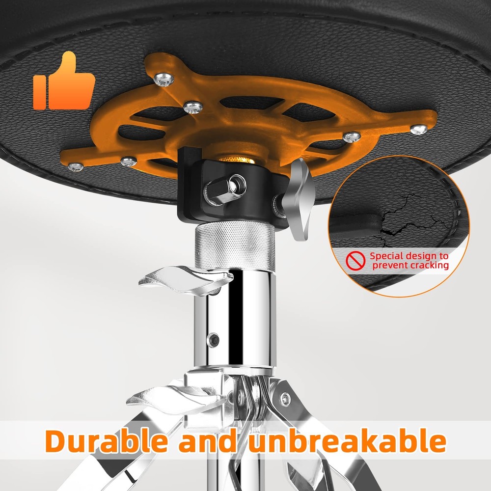 Drum Throne Seat,Adjustable Stool Drum Universal Thick Padded Drum Throne Dru...