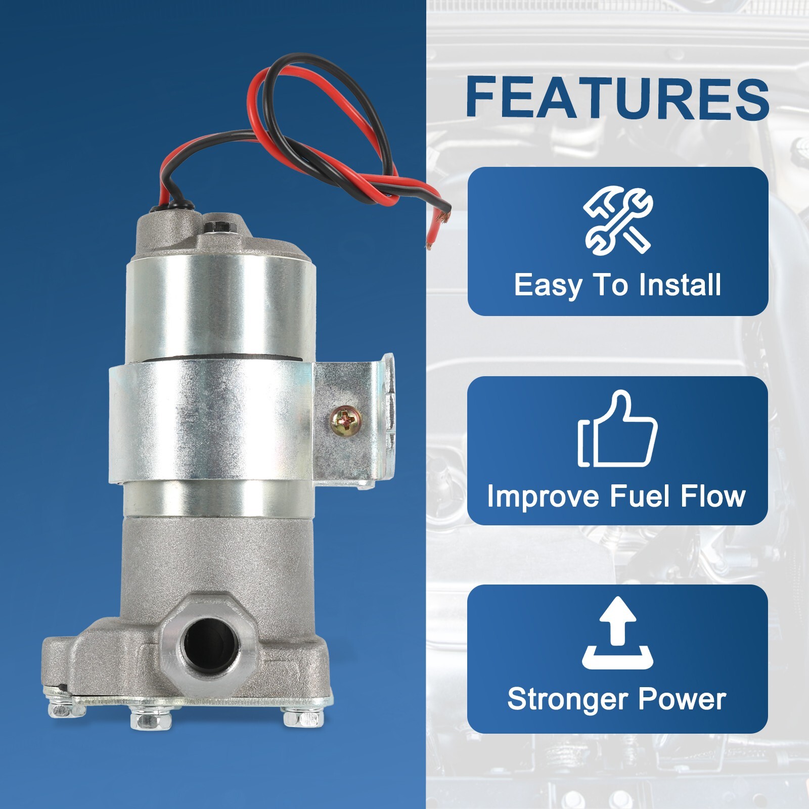 Electric Fuel Pump 97 GPH 7 PSI Universal Red For Holley Demon Carburetor Chrome