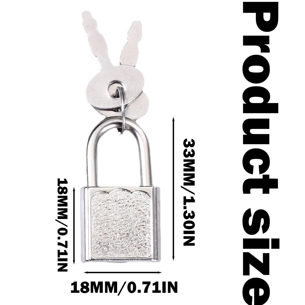 10Pcs Mini Cute Diary Padlock, Tiny Luggage Lock with Keys, Small Locks for J...