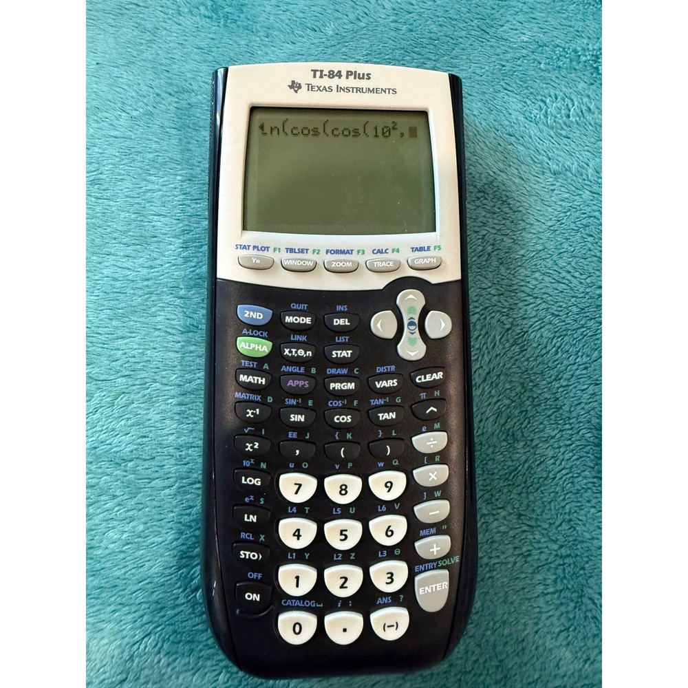 Texas Instruments TI-84 Plus Graphing Calculator Black Silver with Slide Case