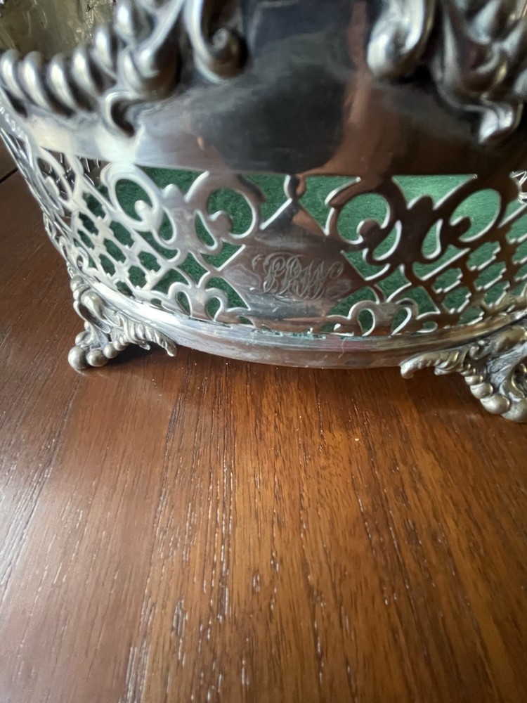 Table Centrepiece/ Large Coaster Ornate Silver Plated Pierced Decoration