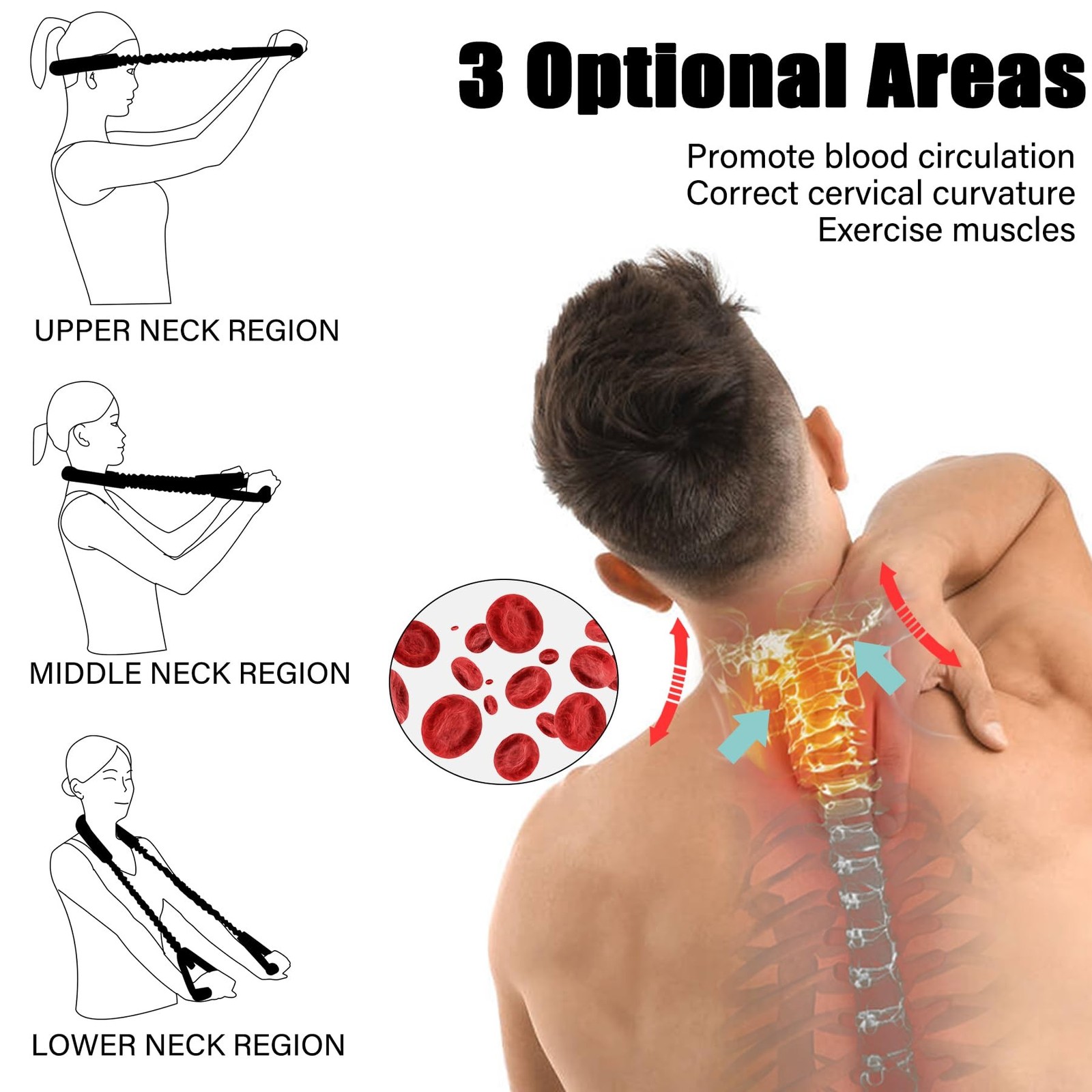 Neck Stretcher Exerciser, Cervical Traction Device, Neck Chiropractor Pull De...