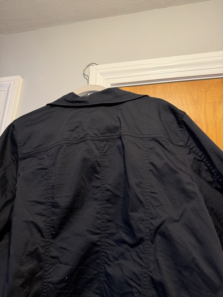 Black Utility Jacket with Front Pockets - Women's Lightweight EUC