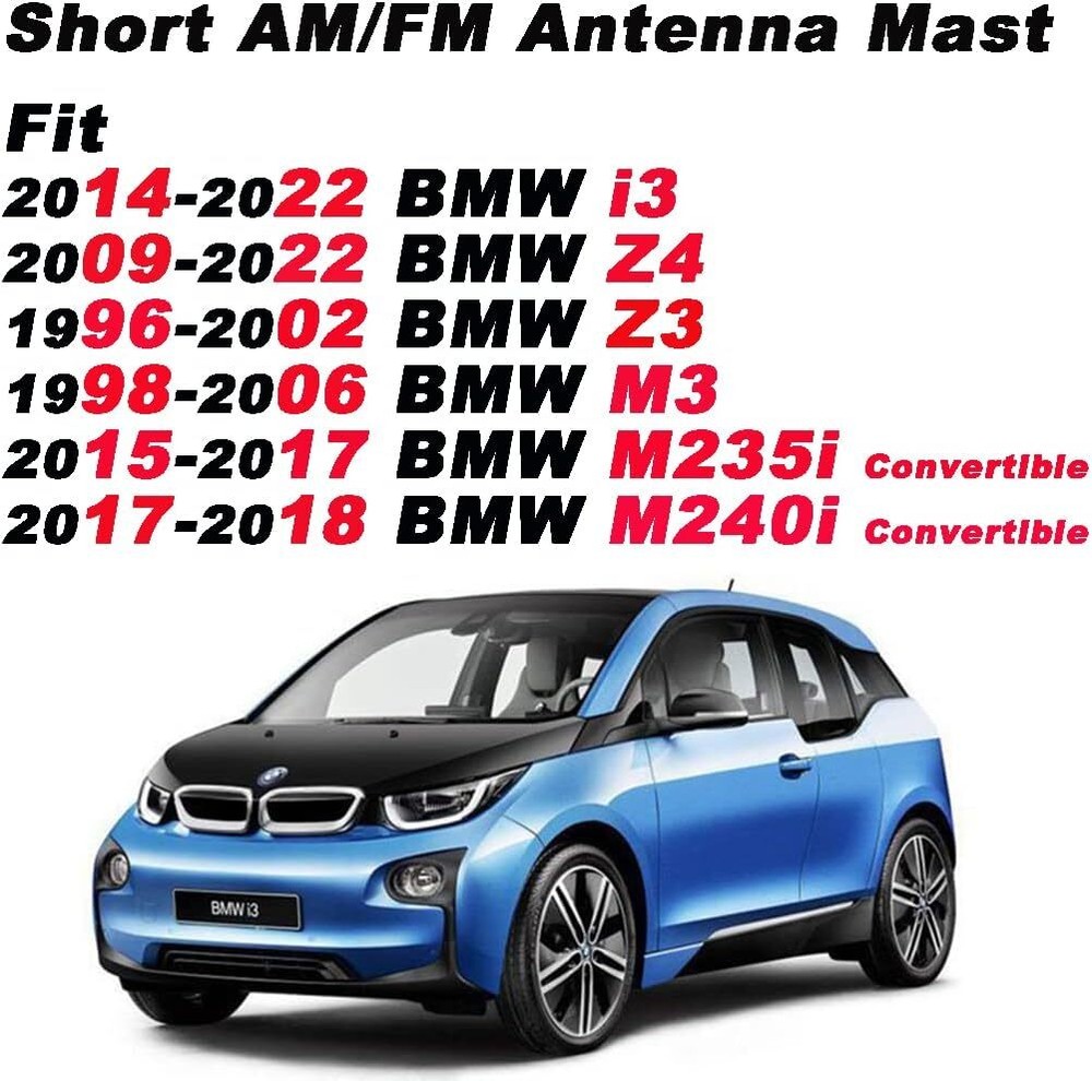 7 inch Antenna Mast Compatible with BMW Mini Cooper Select Models, Black