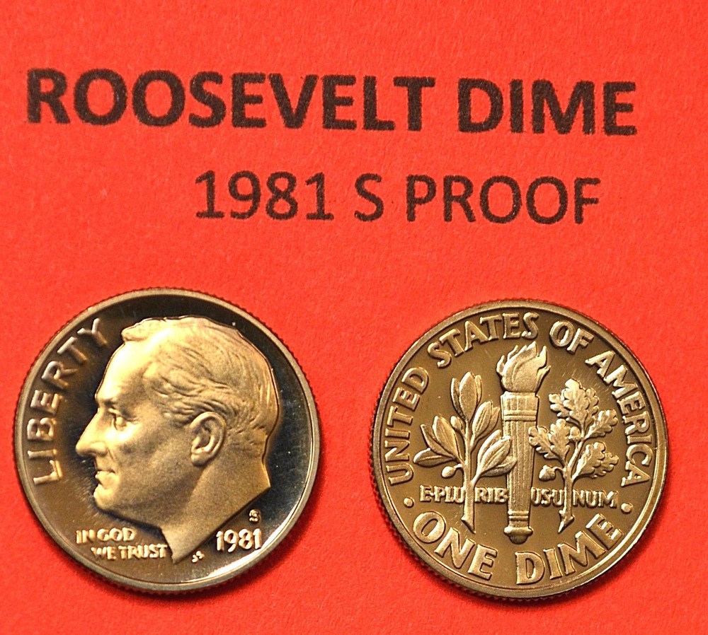 1981 S Roosevelt Dime GEM DCAM PROOF from PROOF Set