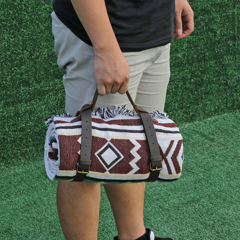 Leather Picnic Motorcycle Blanket Carrying Handle Belt Bedroll Strap Adjustable