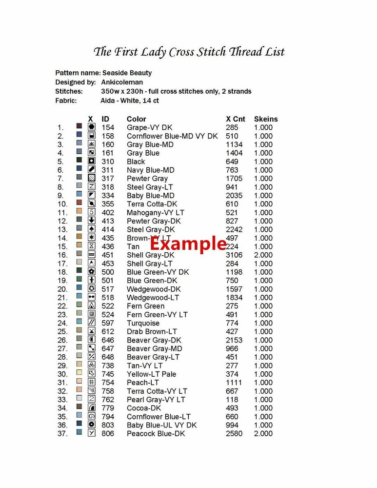 Chart Needlework DIY - Counted Cross Stitch Patterns - An Elegant Affair