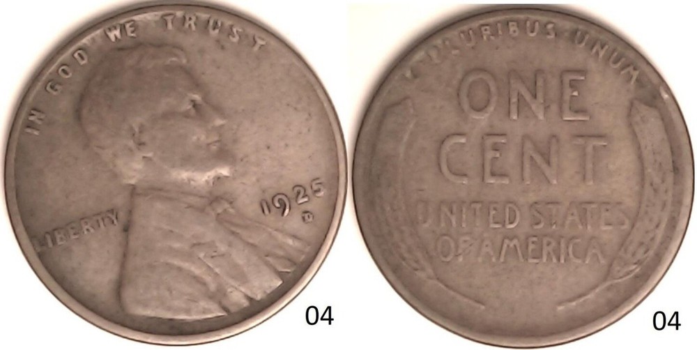 1925 D Lincoln Wheat Cent Rotated Dies - ERROR