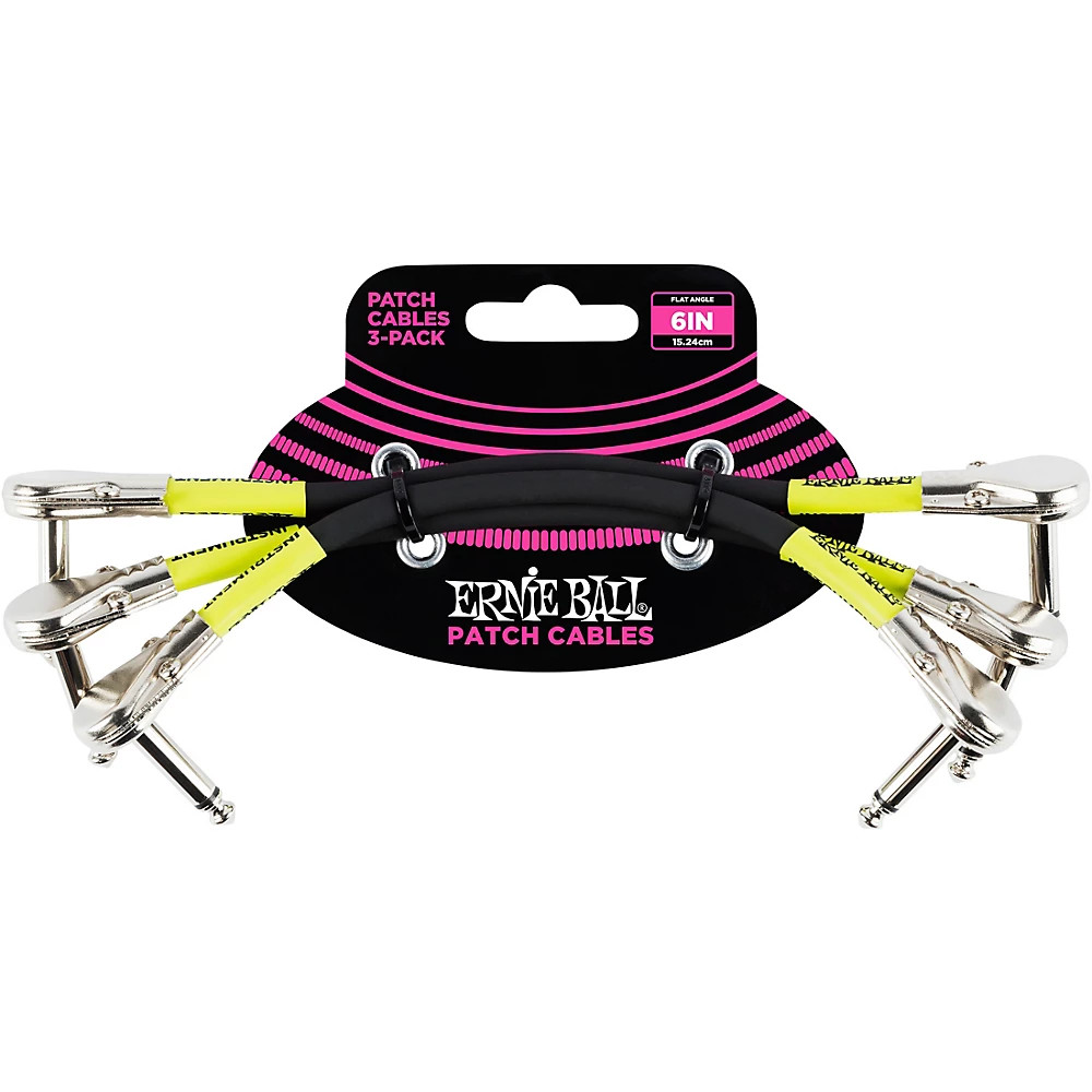 Ernie Ball 6" Pancake Patch Cable 6 in. Black