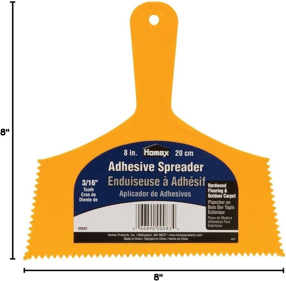 Professional-Grade 8" Adhesive Spreader for Smooth, Even Adhesive Application