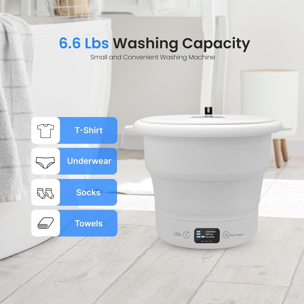 SereneLife Mini Portable Washing Machine - White (Open Box)