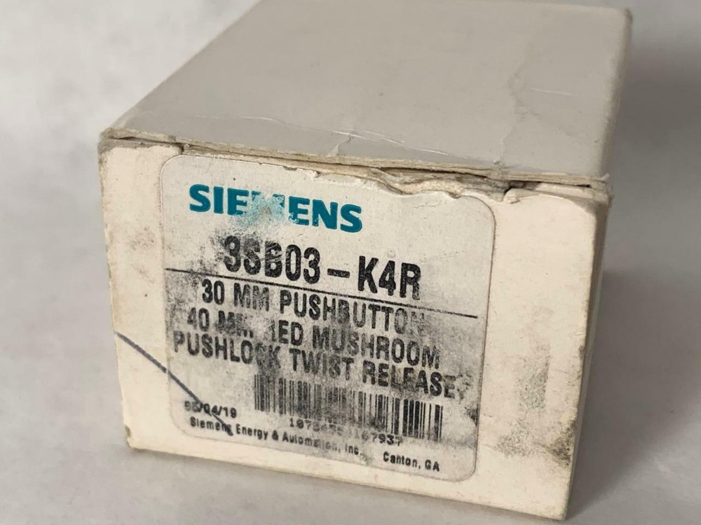 SIEMENS 40mm Pushl Button Switch 3SB03-K4R red pushlock twist release