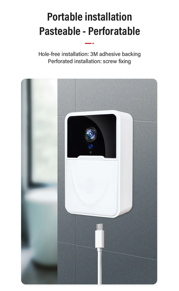 Smart Wireless WiFi Video Doorbell Phone Camera Door Bell Ring Intercom Security