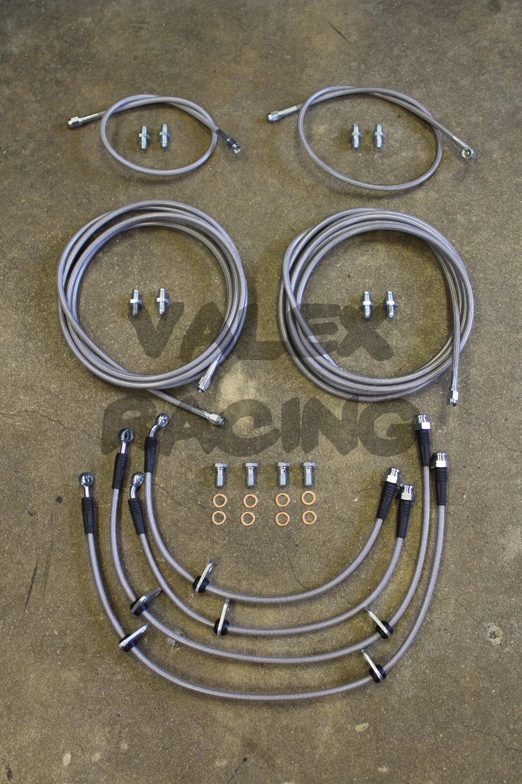 Front & Rear Brake Line Replacement Kit For 96-00 Honda Civic w/rear disc