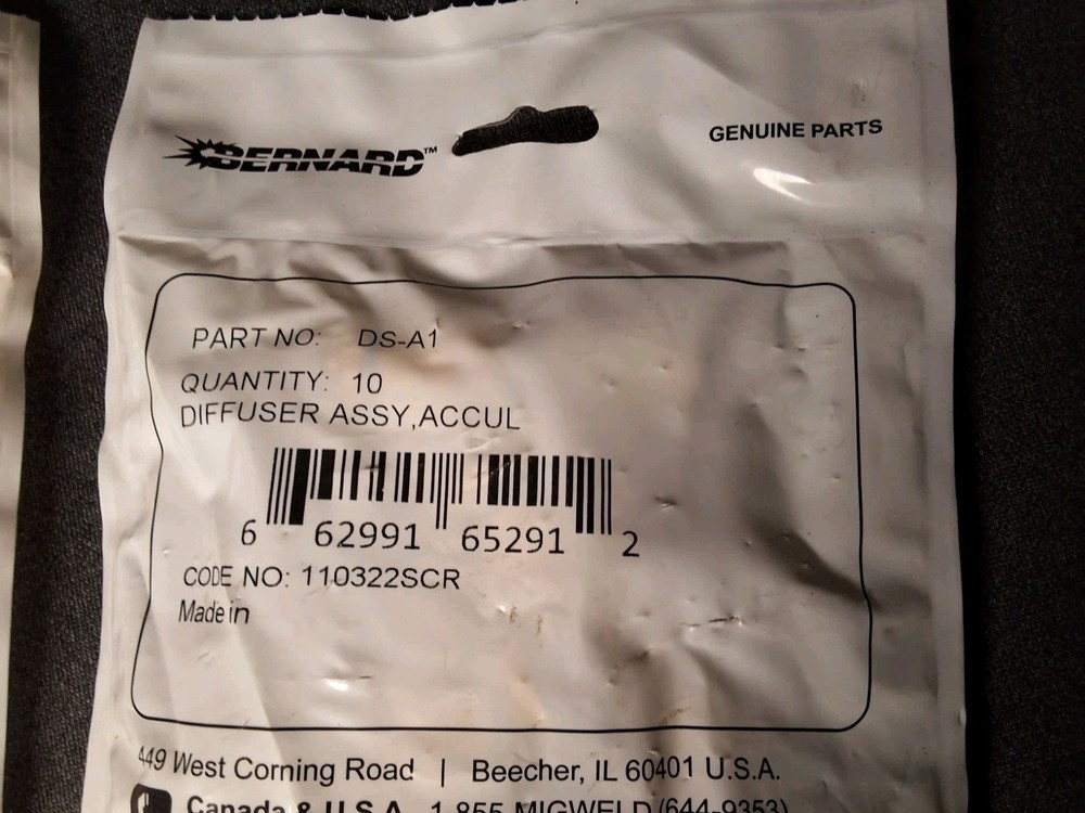 10 Pack - Bernard AccuLock S Welding Torch Gas Diffuser Threaded Nozzle - DS-A1