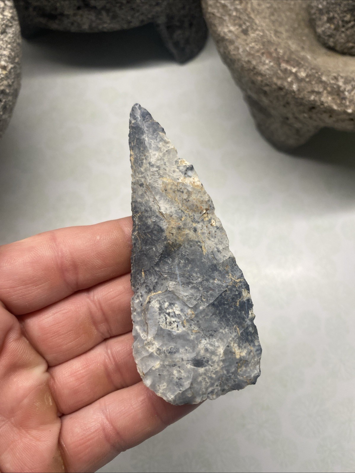 MLC s8257 3 7/8” Coshocton Archaic Cobbs Knife Arrowhead Ohio Stone Artifact