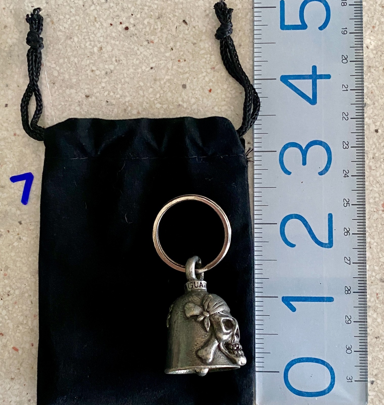 Pirate Skull Guardian Ride Bell Silver Tone Motorcycle Luck Biker