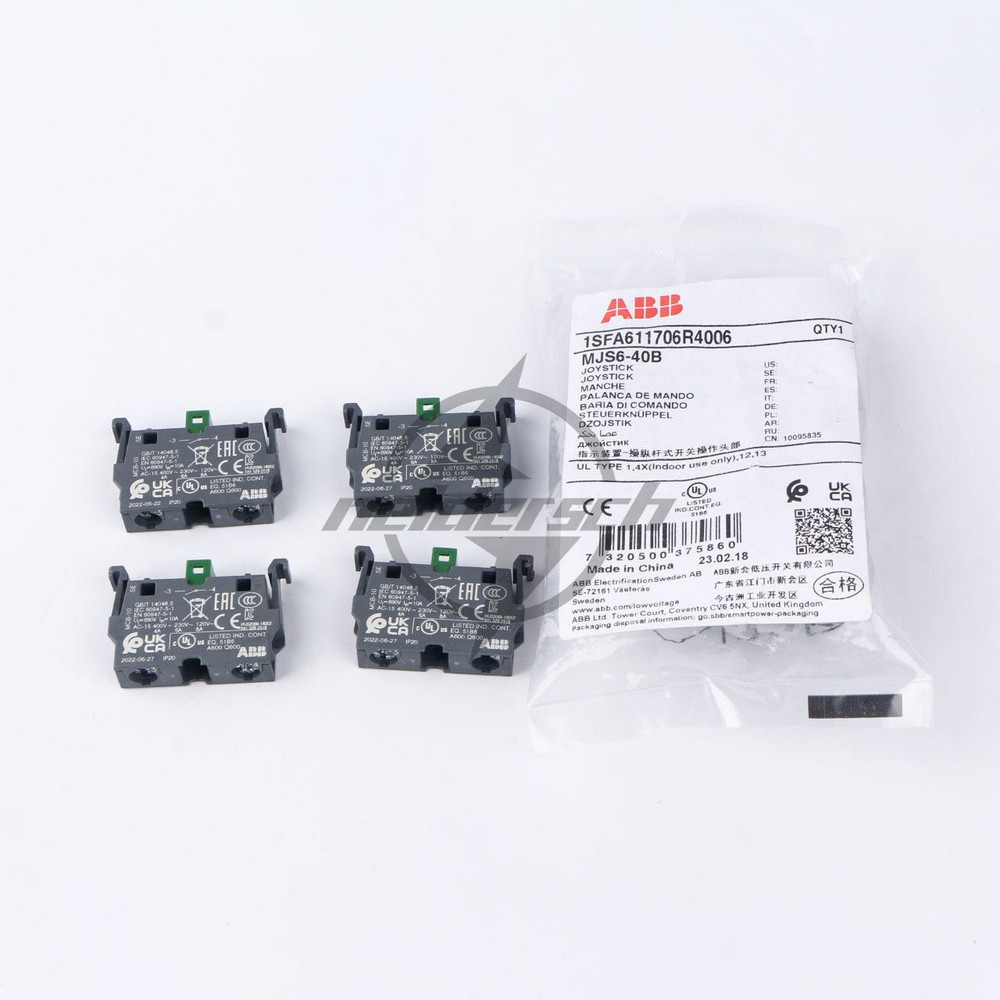 1x ABB Control Joystick Switch MJS6-40B with 4 MCB-10 Contacts Reset Type