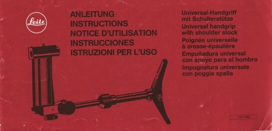 Leitz Universal Handgrip Instruction Manual