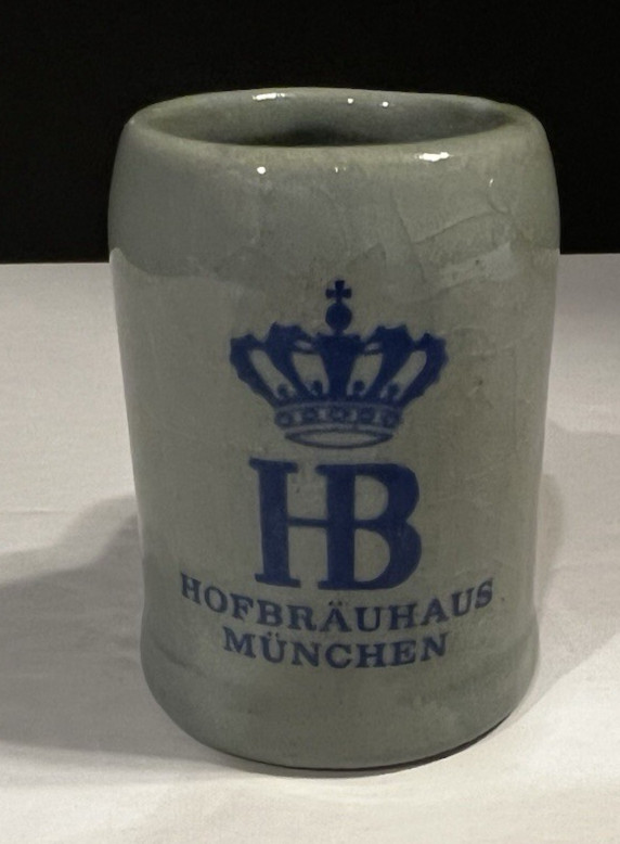 Vtg HB Hofbrauhaus Munchen Mini Ceramic Stoneware Stein Mug Shot Glass 2.25"