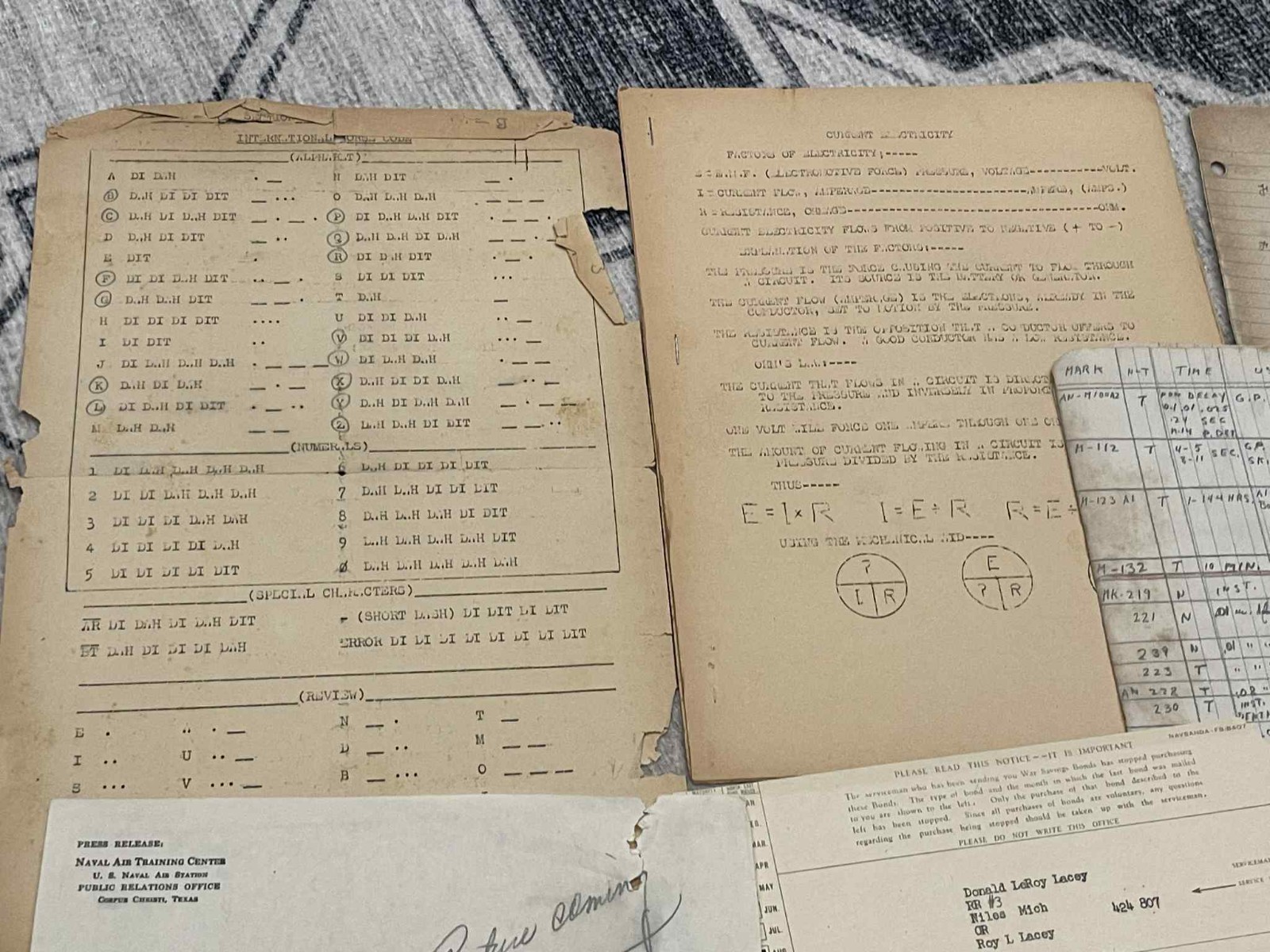 BIG GROUPING to a WW2 WWII USN US Navy Pilot - Donald R. Lacey Books & Documents