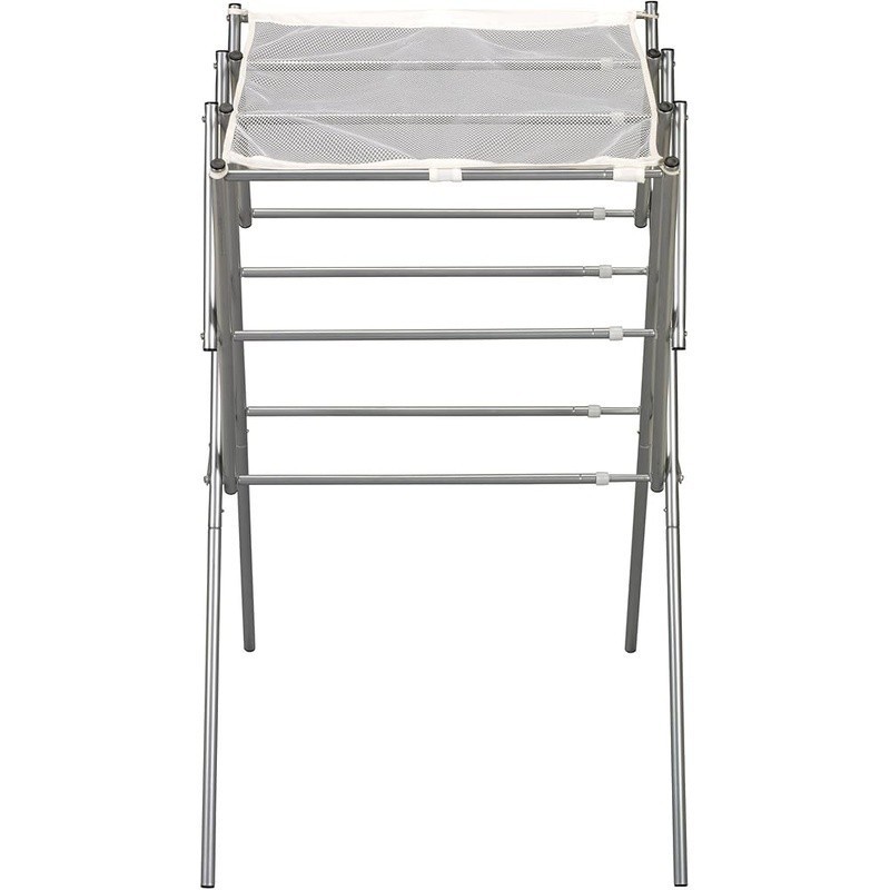 Sturdy Laundry Drying Rack 9 Expandable Rods Bonus Flat Net 23ft Space New