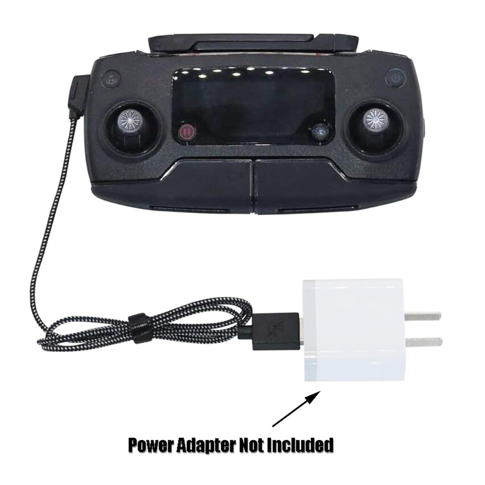 Anbee Nylon Braided Remote Controller USB Charging Cable Cord for DJI Black