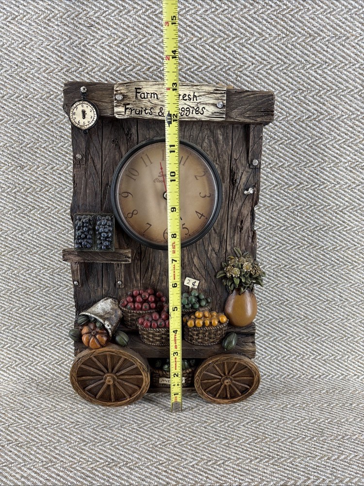 Vintage Fruit Stand Wall Clock Fruit 80s Working