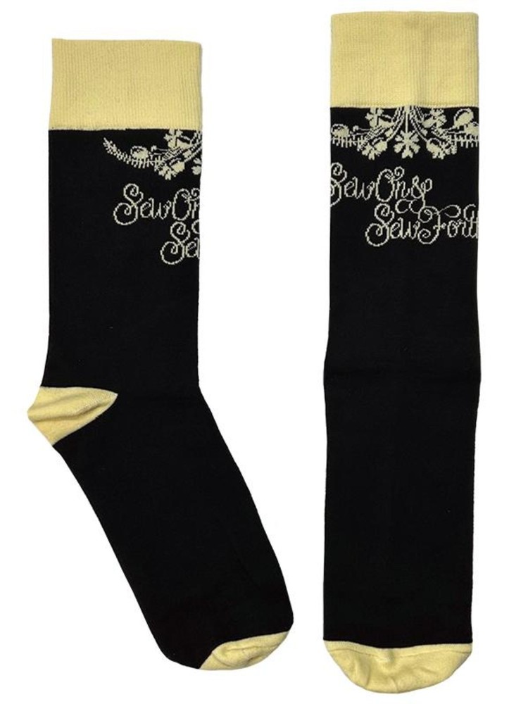 Sew On and Sew Forth Crew Socks-Moda Fabrics