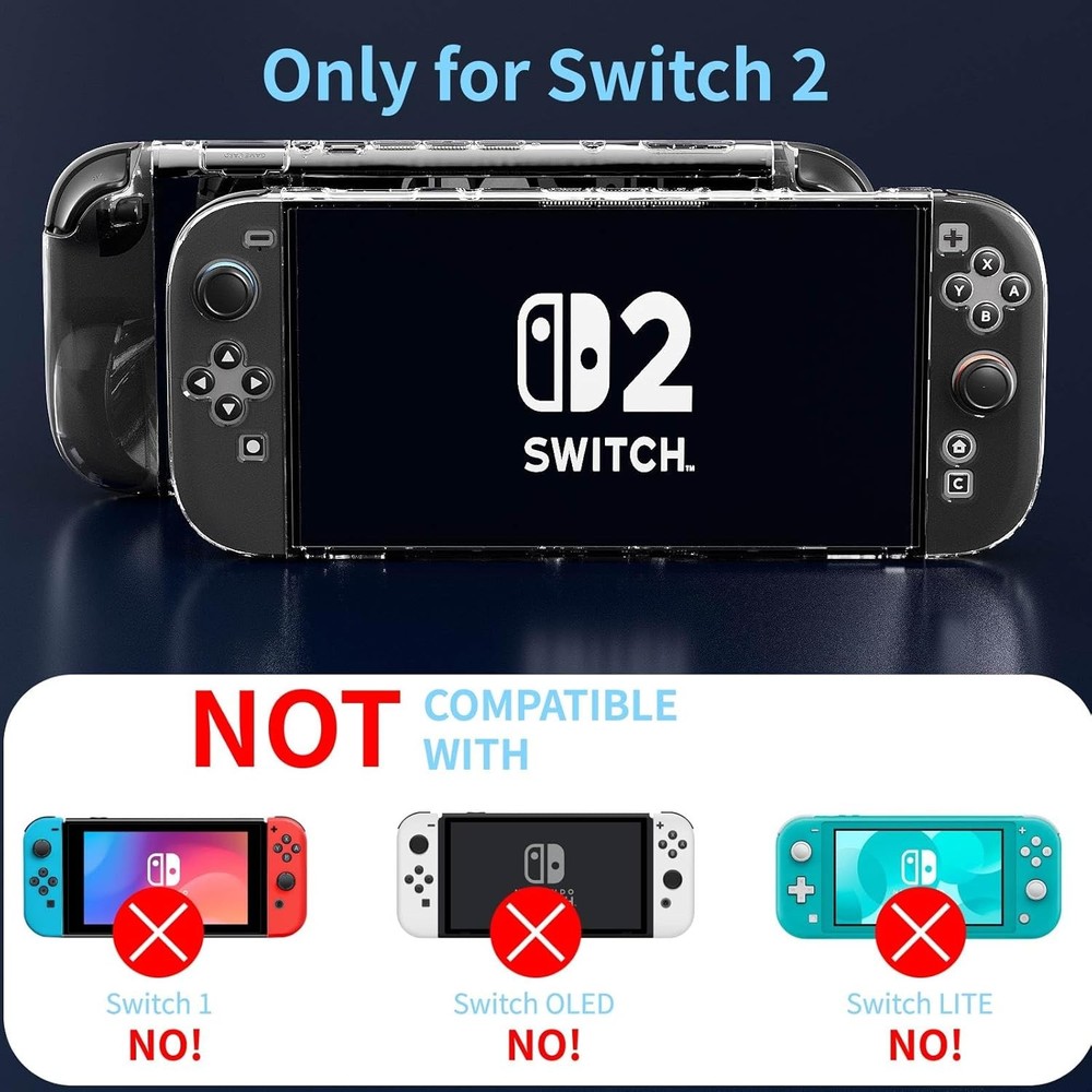Switch 2 Case for Nintendo Switch 2 Dockable Case Cover 4K HD Screen Protector