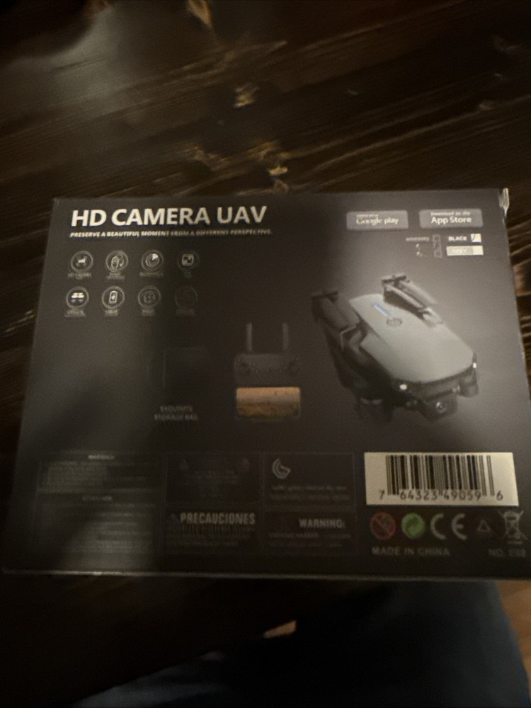 E88 Foldable HD Camera Drone, Avoidance, 3D, Optical Flow, Remote/App Control