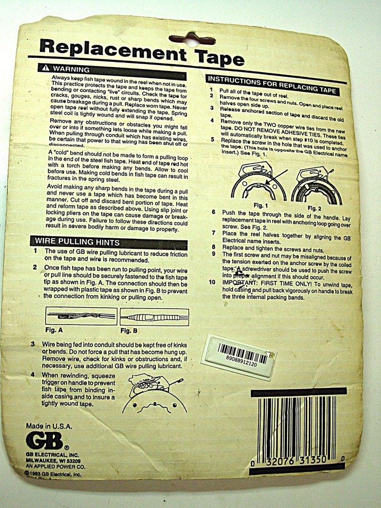 Steel Fish Tape Electrical Wire Puller- replacement cable 50'