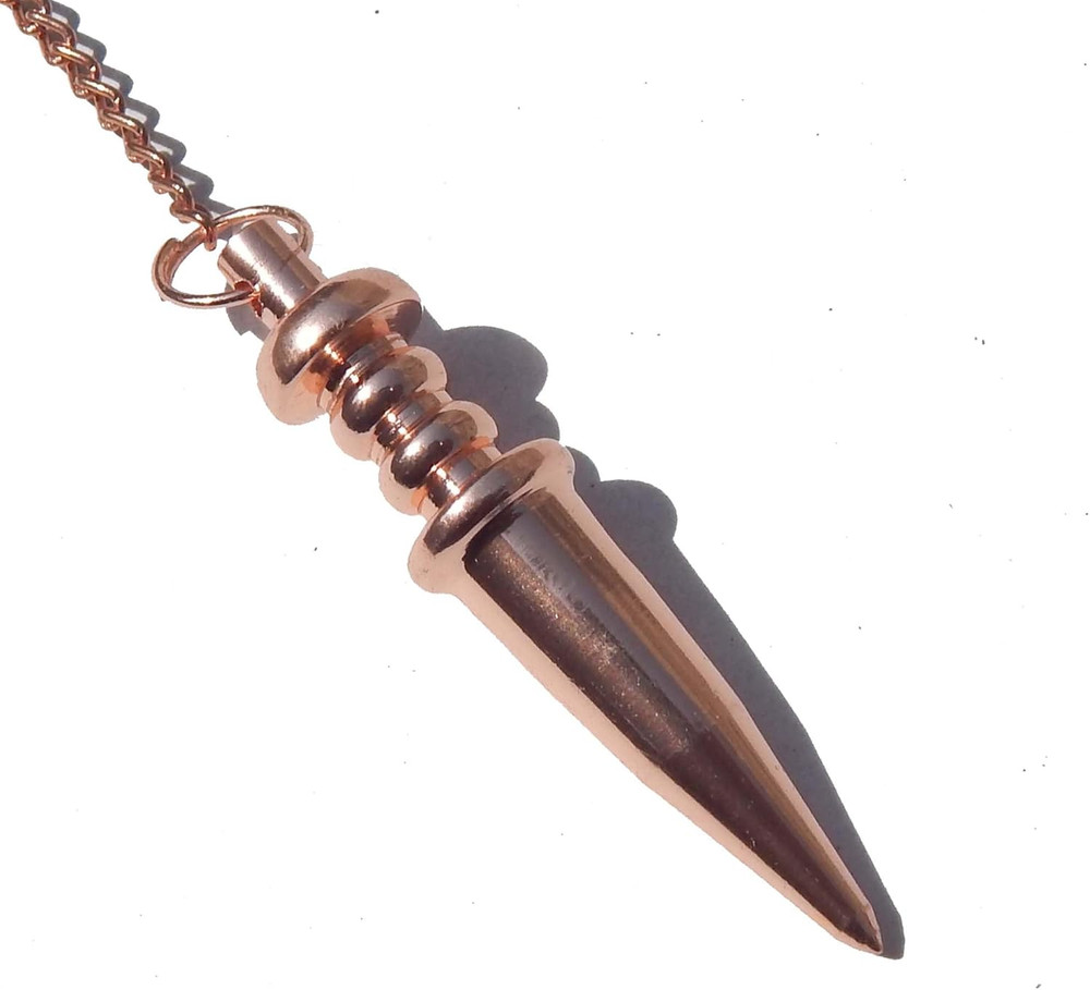 Copper Metal Light Weight Solid Cone Point Pendulum Healing Dowsing Reiki Pen...