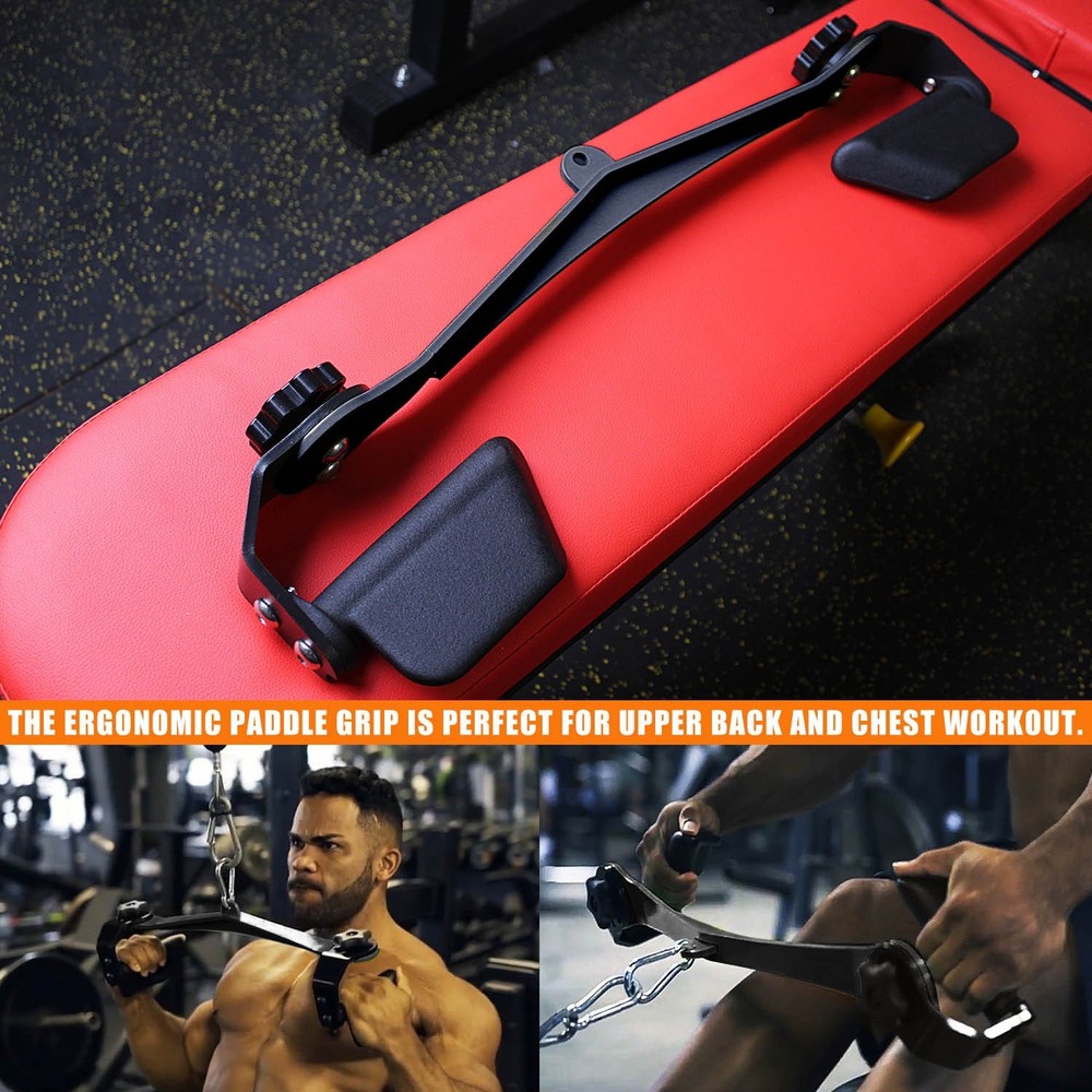 Adjustable Lat Pull Down Bar Cable Machine Attachments for Gym Wide Grip Handle